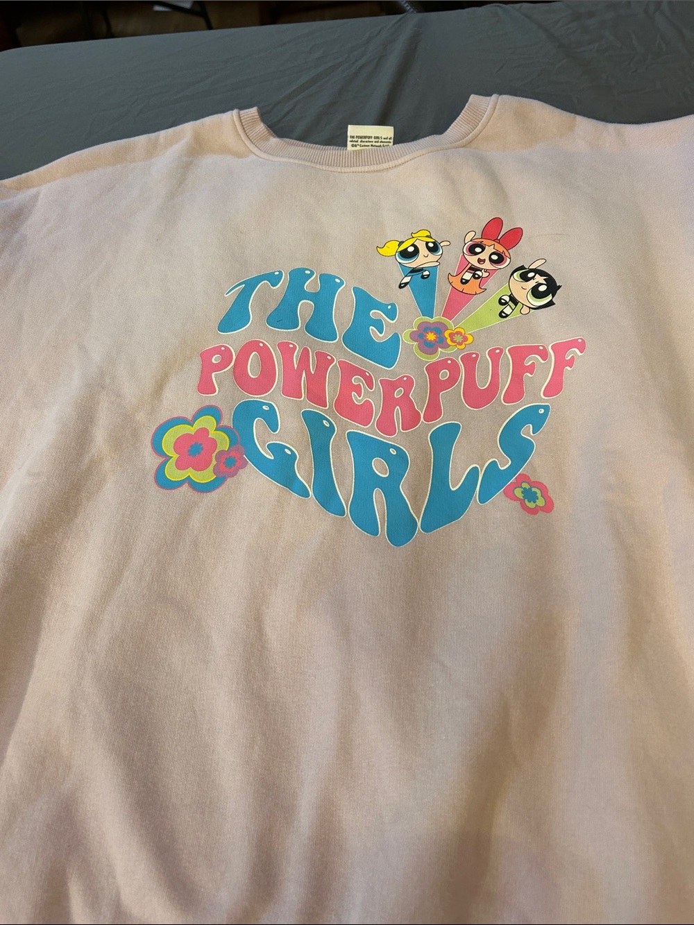 Cartoon Network Powerpuff Girls Pastel Pink Graphic Sweatshirt